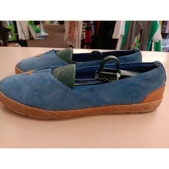 TIMBERLAND Earthkeepers Espadrilles Women 9.5 Blue Suede Flats Slip On - Picture 2 of 8